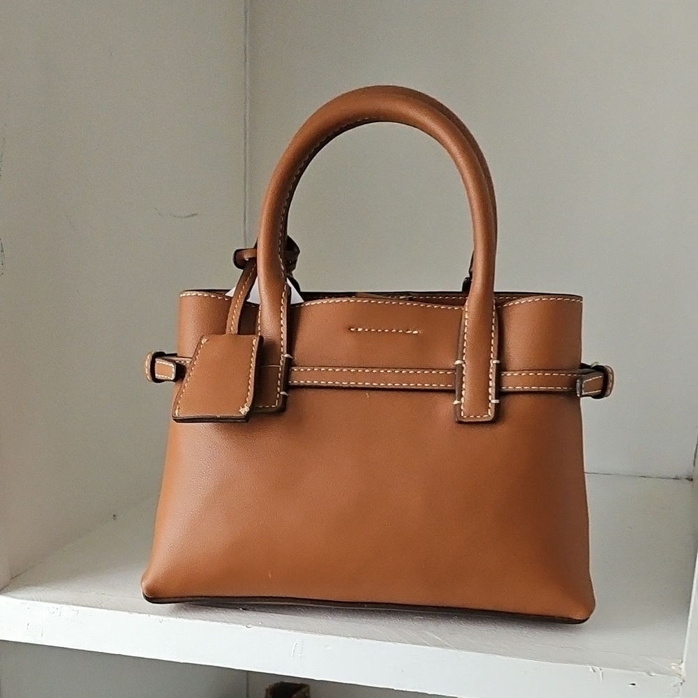 Elegant Tan Faux Leather Handbag